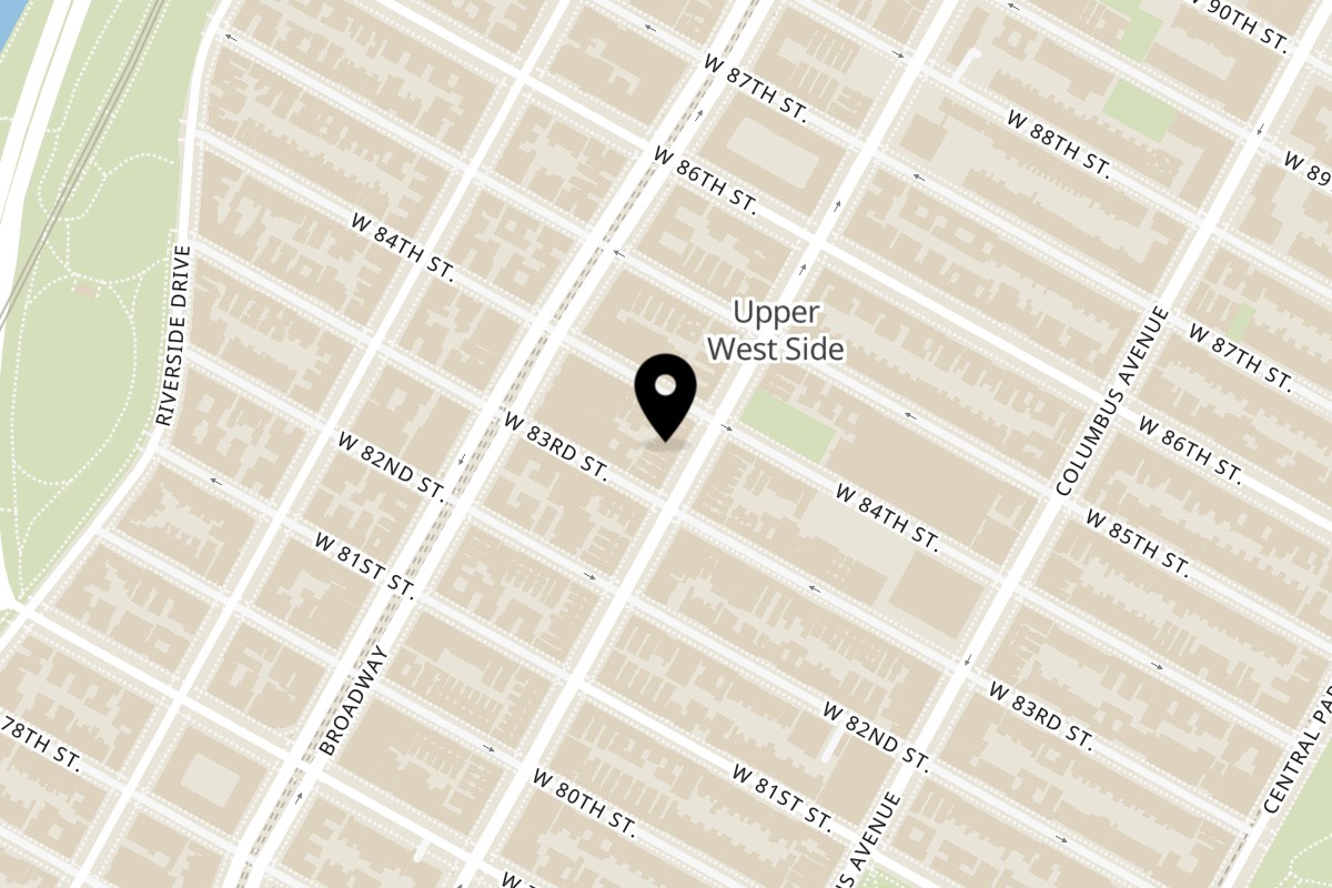 Map showing the location of Alachi Masala on 488 Amsterdam Ave in New York